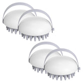 Kuber Industries Hair Massager Brush | Soft Silicone Bristles | Shampoo Brush for Hair Washing | Scalp Massager | Massager Brush For Dandruff | 4 Piece | Pack of 2 | XJWTEU | White